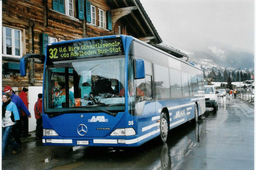 (103'036) - AFA Adelboden - Nr. 35/BE 19'692 - Mercedes (ex Nr. 1) am 6. Januar 2008 in Adelboden, Kreuzgasse