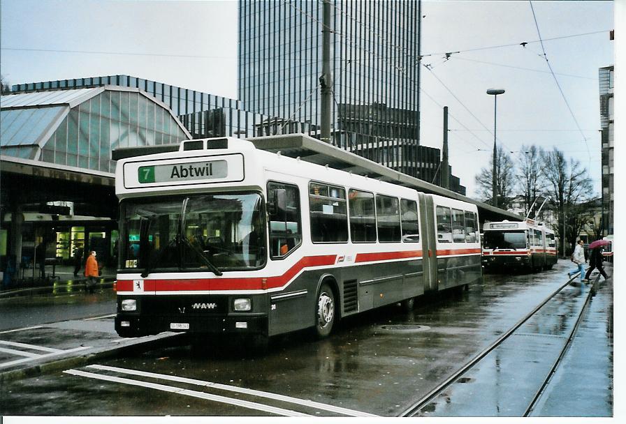 (103'319) - VBSG St. Gallen - Nr. 241/SG 198'241 - NAW/Hess am 7. Januar 2008 beim Bahnhof St. Gallen