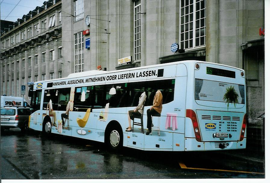 (103'403) - Casutt, Gossau - SG 289'531 - Van Hool am 7. Januar 2008 beim Bahnhof St. Gallen