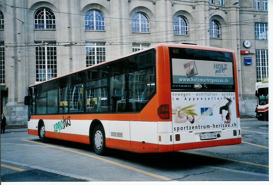 (104'028) - Regiobus, Gossau - Nr. 17/SG 16'492 - Mercedes am 4. Februar 2008 beim Bahnhof St. Gallen