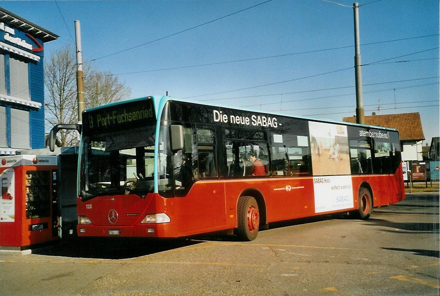 (104'220) - VB Biel - Nr. 128/BE 560'128 - Mercedes am 16. Februar 2008 beim Bahnhof Nidau