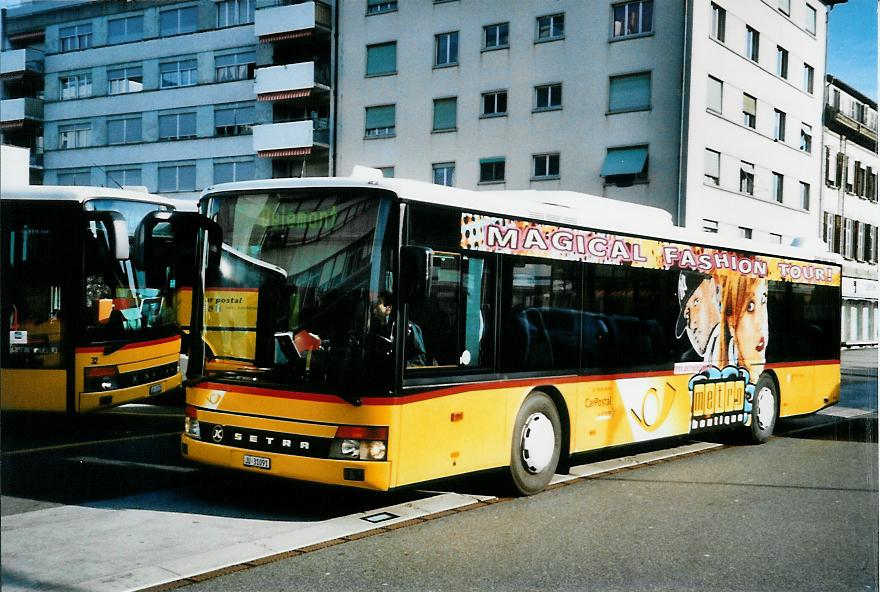 (104'511) - CarPostal Ouest - Nr. 23/JU 31'091 - Setra (ex P 25'656) am 20. Februar 2008 beim Bahnhof Delmont