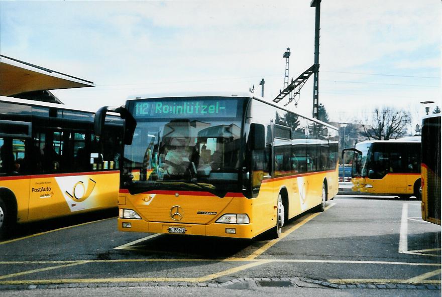 (104'523) - PostAuto Nordschweiz - BL 153'673 - Mercedes am 20. Februar 2008 beim Bahnhof Laufen