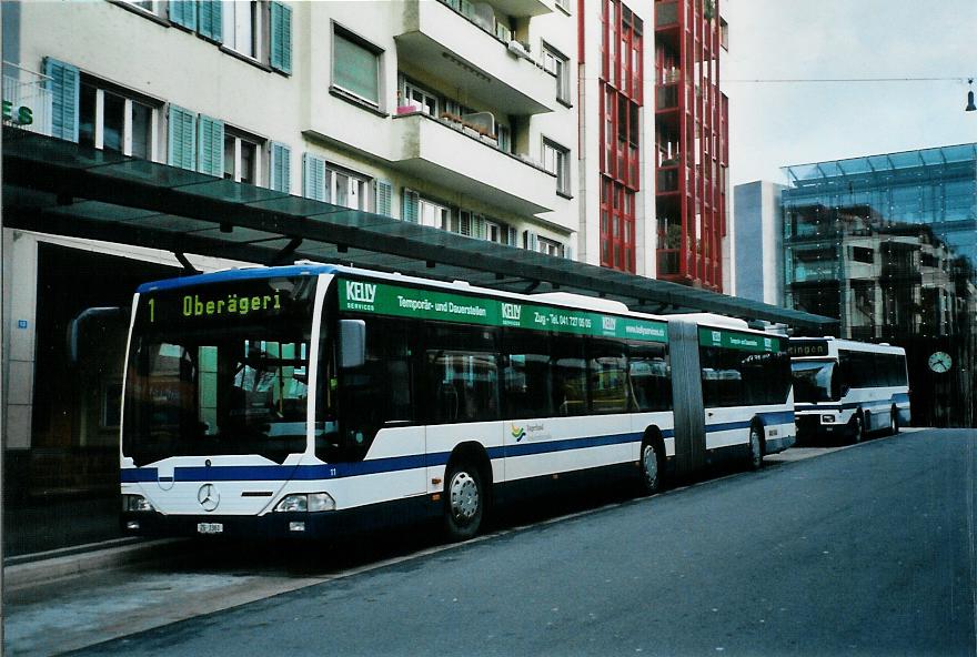 (105'705) - ZVB Zug - Nr. 11/ZG 3361 - Mercedes am 23. Mrz 2008 beim Bahnhof Zug