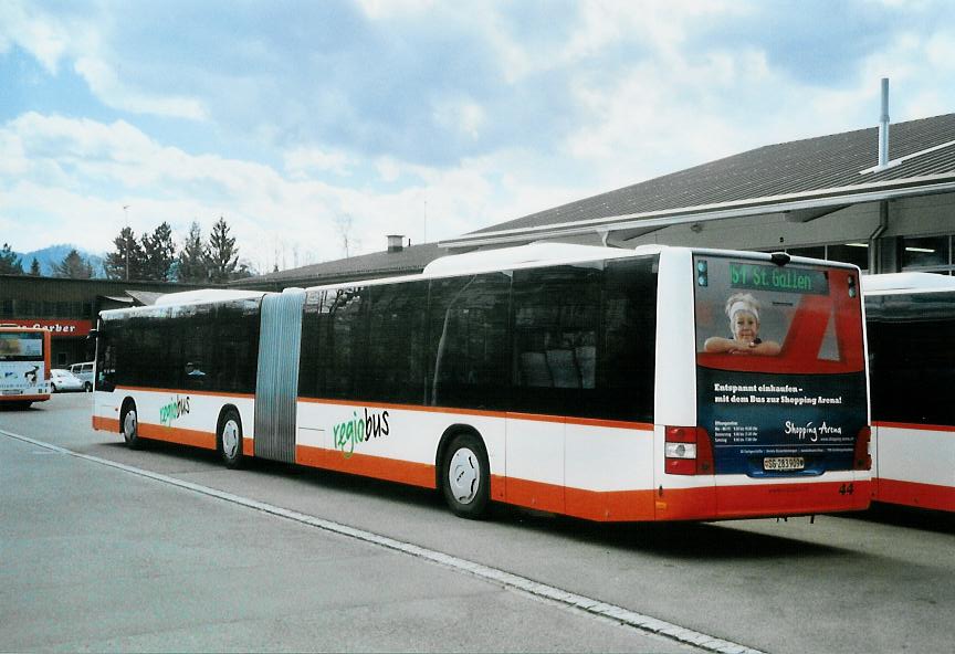 (106'328) - Regiobus, Gossau - Nr. 44/SG 283'909 - MAN am 13. April 2008 in Gossau, Depot