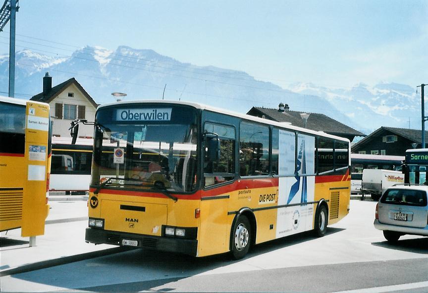 (106'922) - Dillier, Sarnen - Nr. 6/OW 10'003 - MAN/Lauber am 10. Mai 2008 beim Bahnhof Sarnen