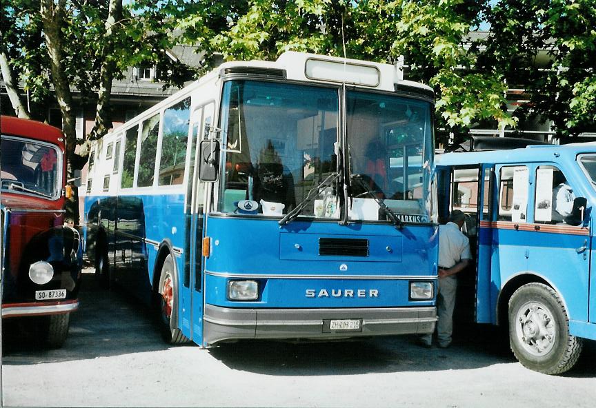 (108'015) - Hauser, Wdenswil - ZH 203'215 - Saurer/R&J (ex Bucher, Grt; ex P 25'648) am 21. Juni 2008 in Aigle, Saurertreffen