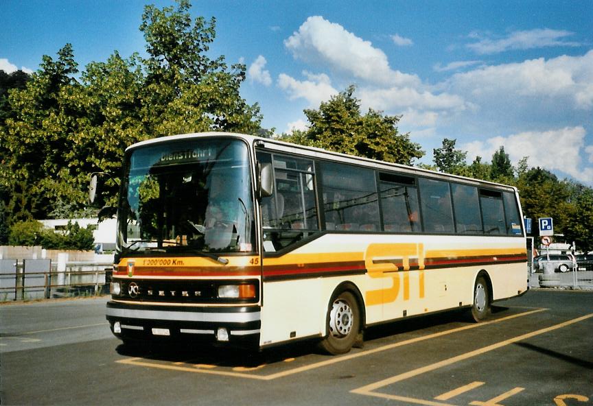 (108'504) - STI Thun - Nr. 45/BE 322'545 - Setra (ex AGS Sigriswil Nr. 3) am 2. Juli 2008 beim Bahnhof Thun (prov. Haltestelle)