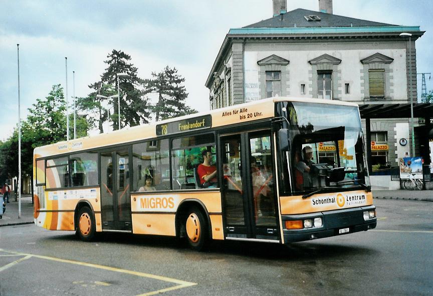 (108'814) - AAGL Liestal - Nr. 56/BL 7861 - MAN/MAN-Lauber am 7. Juli 2008 beim Bahnhof Liestal