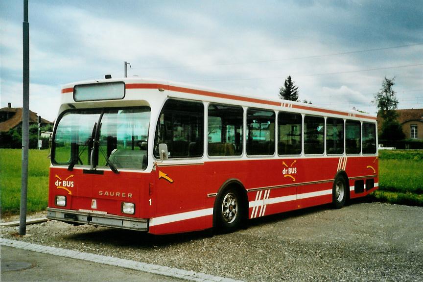 (109'507) - Grundbacher, Aefligen - Nr. 1 - Saurer/R&J (ex AAGK Koppigen Nr. 1; ex STI Thun Nr. 48) am 20. Juli 2008 in Aefligen, Garage