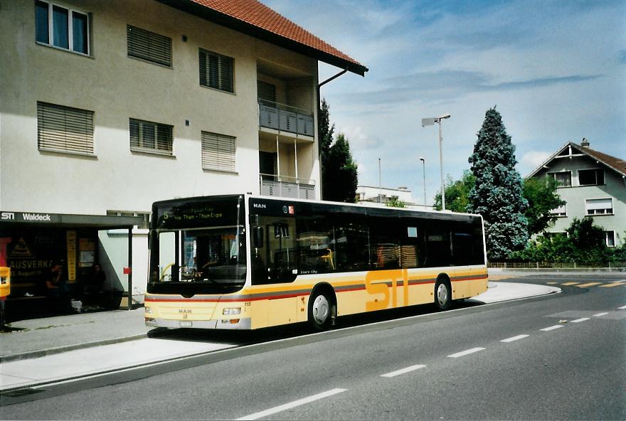 (110'210) - STI Thun - Nr. 115/BE 700'115 - MAN am 14. August 2008 in Thun-Lerchenfeld, Waldeck