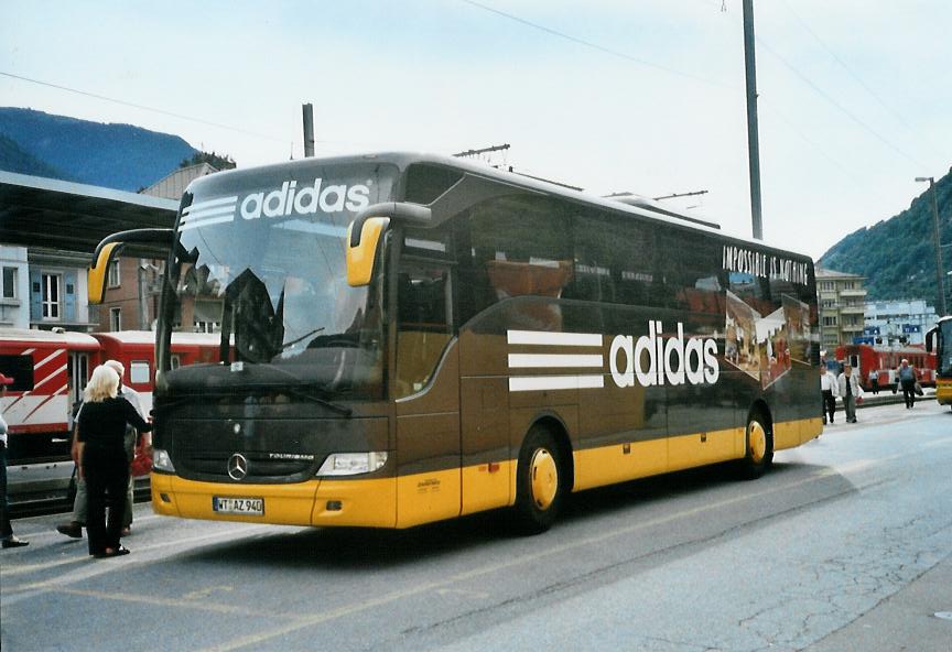 (110'414) - Aus Deutschland: Zimmermann, Bad Sckingen - WT-AZ 940 - Mercedes am 16. August 2008 beim Bahnhof Brig