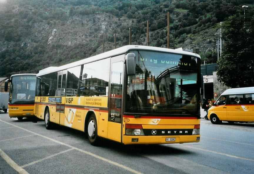 (110'428) - In Albon, Visp - Nr. 1/VS 32'092 - Setra (ex P 25'609) am 16. August 2008 beim Bahnhof Brig