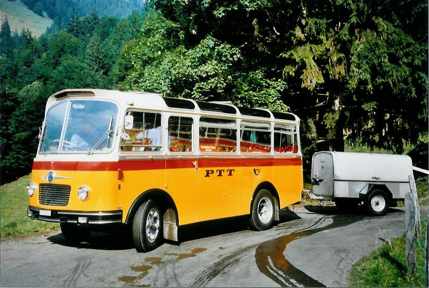 (111'218) - Schmid, Thrishaus - Nr. 9/BE 26'105 - Saurer/R&J (ex Geiger, Adelboden Nr. 9) am 27. September 2008 bei Kiental