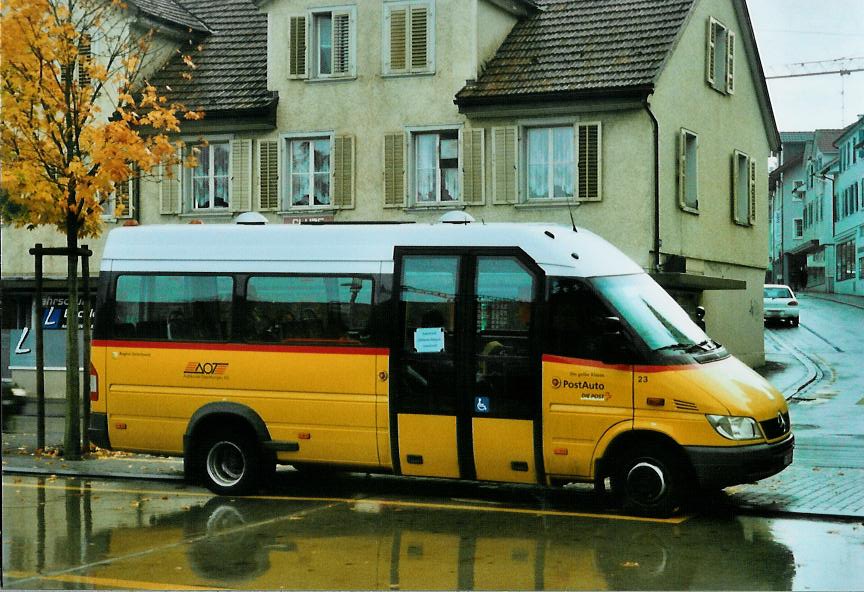 (111'624) - AOT Amriswil - Nr. 23/TG 158'030 - Mercedes am 13. Oktober 2008 beim Bahnhof Amriswil