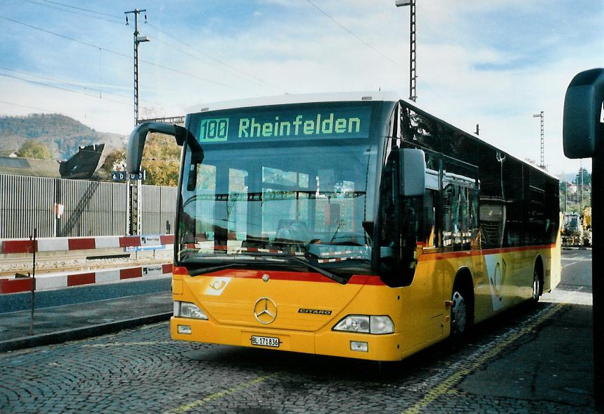 (111'812) - PostAuto Nordschweiz - BL 171'836 - Mercedes am 2. November 2008 beim Bahnhof Gelterkinden