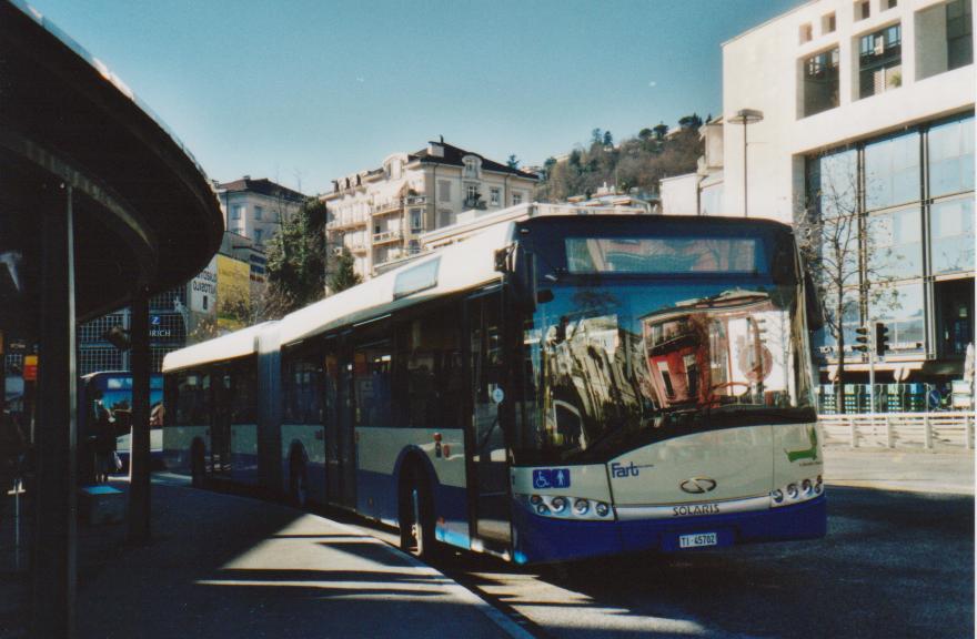 (112'319) - FART Locarno - Nr. 2/TI 45'702 - Solaris am 7. Dezember 2008 beim Bahnhof Locarno