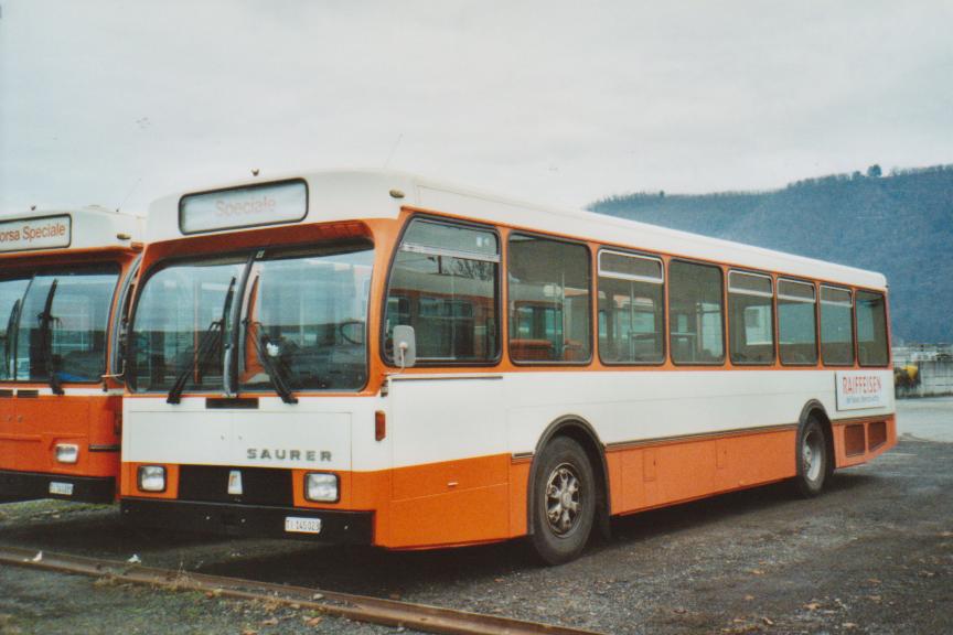 (112'529) - AMSA Chiasso - Nr. 13/TI 145'023 - Saurer/R&J am 9. Dezember 2008 in Balerna, Garage