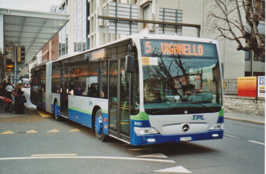 (112'616) - TPL Lugano - Nr. 410/TI 139'887 - Mercedes am 9. Dezember 2008 in Lugano, Centro