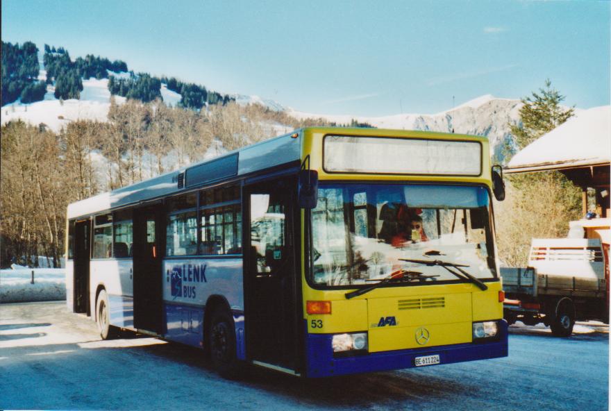 (113'317) - AFA Adelboden - Nr. 53/BE 611'224 - Mercedes (ex VAG D-Freiburg Nr. 825) am 24. Dezember 2008 in Lenk, Metschbahnen