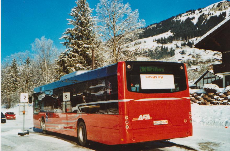 (113'514) - AFA Adelboden - Nr. 54/BE 611'056 - Neoplan (ex VBZ Zrich Nr. 243) am 2. Januar 2009 beim Bahnhof Lenk