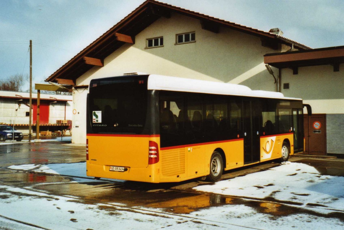 (114'215) - CarPostal Ouest - VD 335'343 - Mercedes am 14. Februar 2009 in Yverdon, Garage