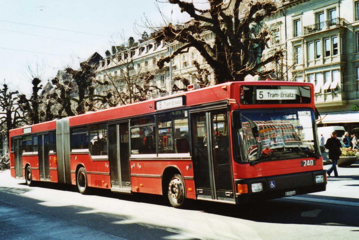 (115'221) - Bernmobil, Bern - Nr. 240/BE 513'240 - MAN am 16. Mrz 2009 in Bern, Hirschengraben