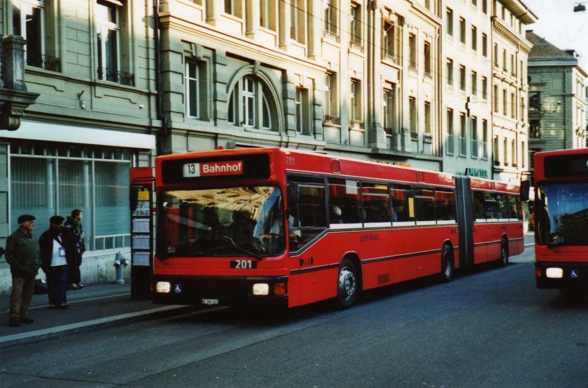 (115'323) - Bernmobil, Bern - Nr. 201/BE 500'201 - MAN am 16. Mrz 2009 in Bern, Hirschengraben