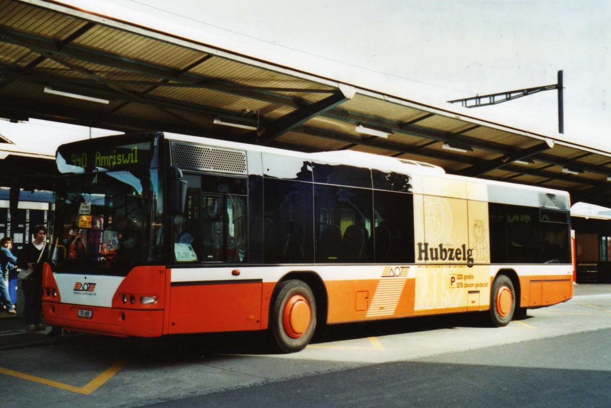 (115'435) - AOT Amriswil - Nr. 10/TG 692 - Neoplan am 18. Mrz 2009 beim Bahnhof Romanshorn