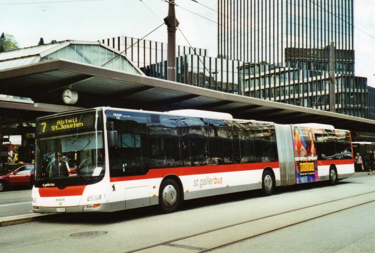 (116'024) - St. Gallerbus, St. Gallen - Nr. 289/SG 198'289 - MAN am 22. April 2009 beim Bahnhof St. Gallen