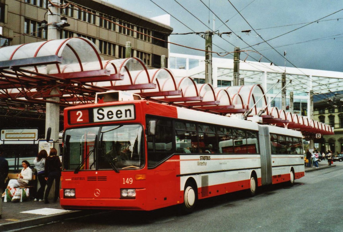 (117'303) - SW Winterthur - Nr. 149 - Mercedes Gelenktrolleybus am 6. Juni 2009 beim Hauptbahnhof Winterthur