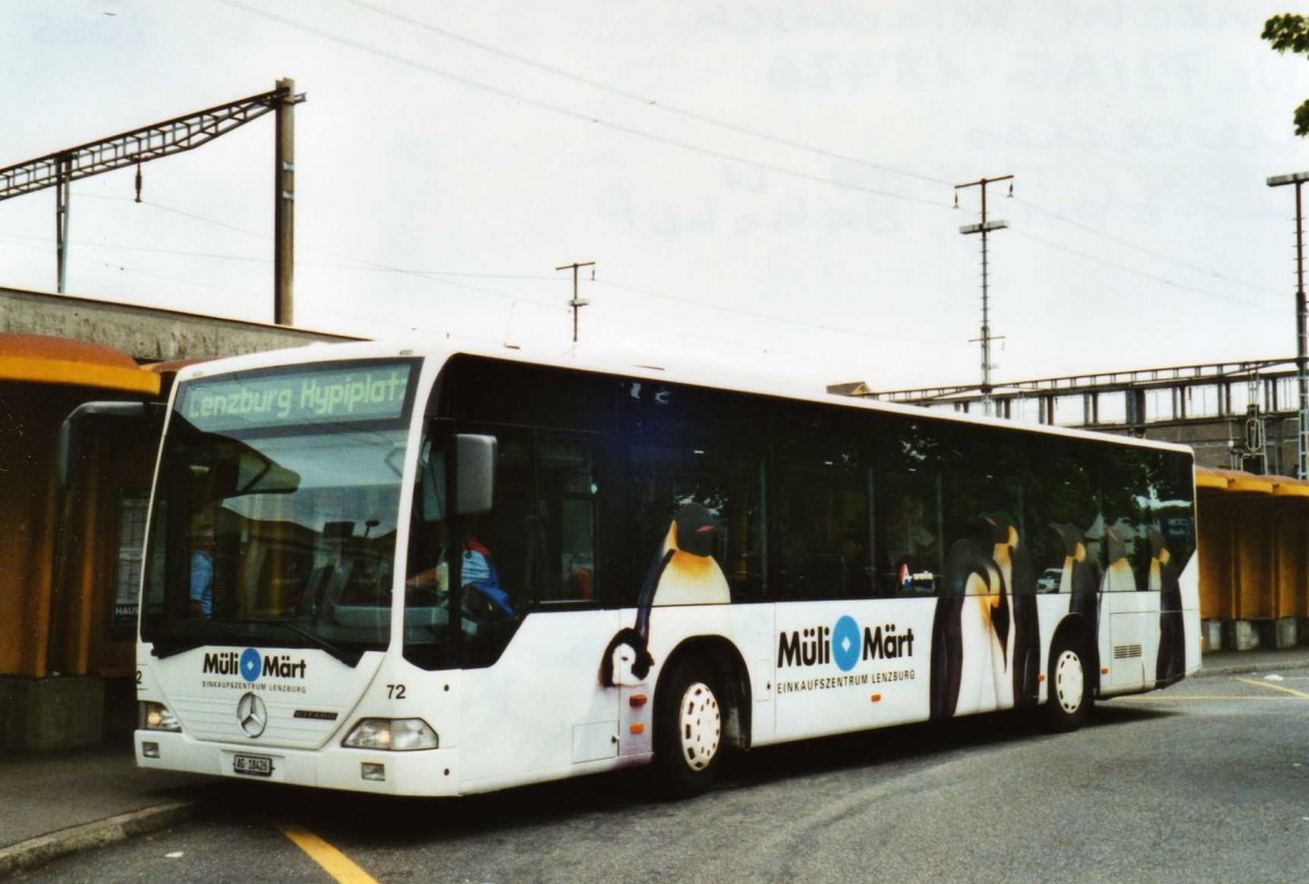 (117'432) - Knecht, Windisch - Nr. 72/AG 18'426 - Mercedes am 8. Juni 2009 beim Bahnhof Lenzburg