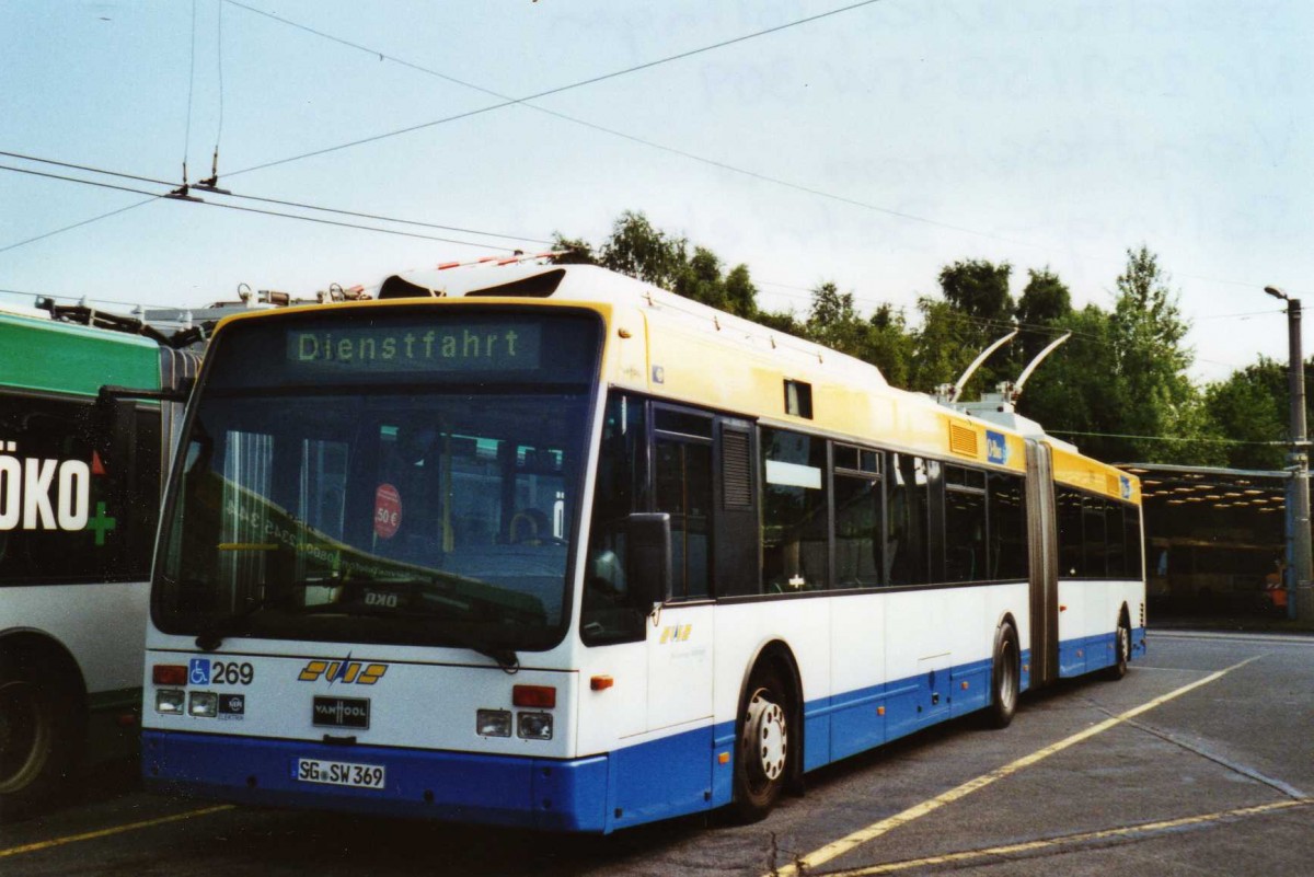 (118'036) - SWS Solingen - Nr. 269/SG-SW 369 - Van Hool Gelenktrolleybus am 5. Juli 2009 in Solingen, Betriebshof