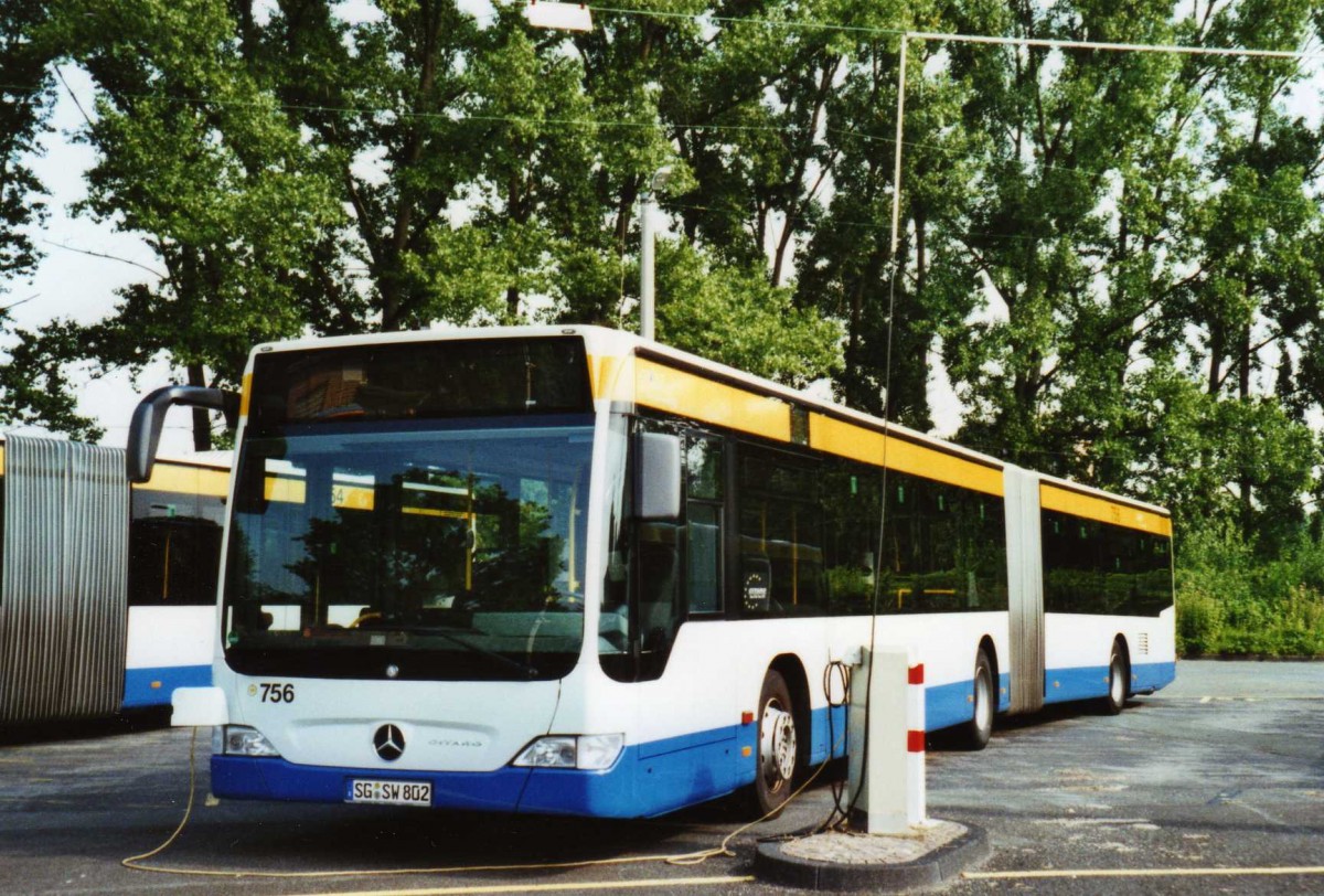 (118'121) - SWS Solingen - Nr. 756/SG-SW 802 - Mercedes am 5. Juli 2009 in Solingen, Betriebshof