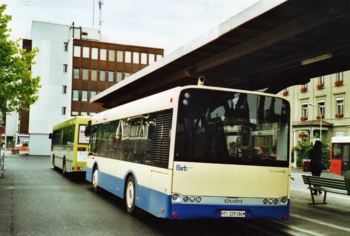 (118'905) - FART Locarno - Nr. 86/TI 229'186 - Solaris am 9. Juli 2009 beim Bahnhof Burgdorf (Einsatz Busland)