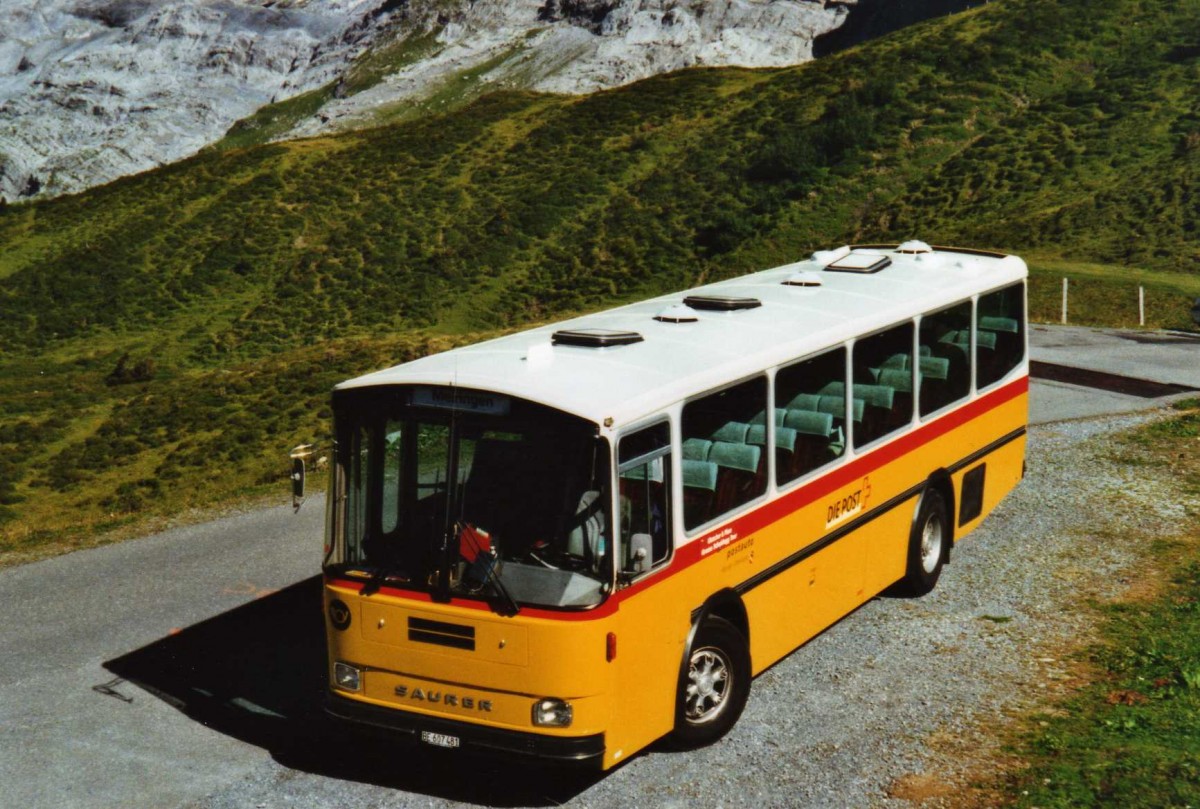 (120'421) - AVG Meiringen - Nr. 74/BE 607'481 - Saurer/R&J (ex P 24'357) am 23. August 2009 auf der Grossen Scheidegg