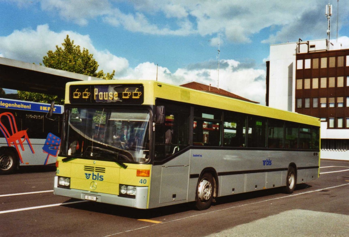 (121'230) - Busland, Burgdorf - Nr. 40/BE 593 - Mercedes (ex BSU Solothurn Nr. 60) am 14. September 2009 beim Bahnhof Burgdorf