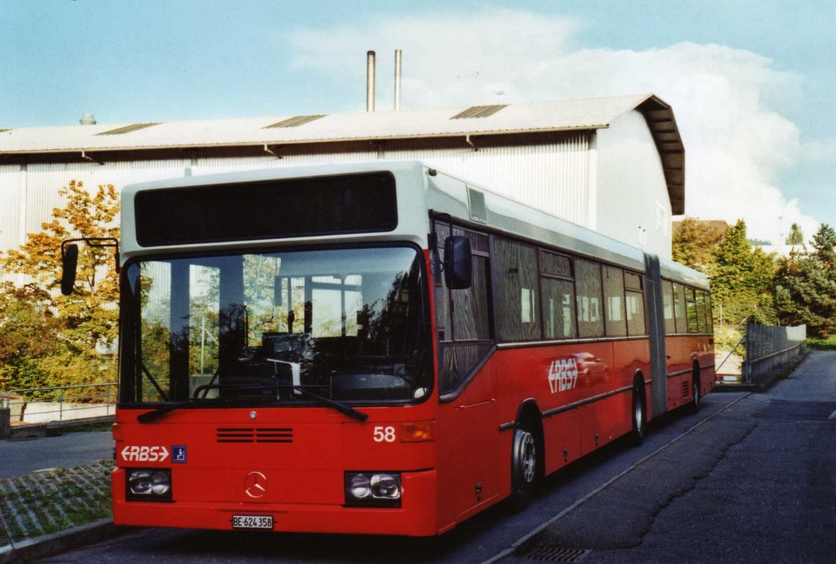 (121'418) - RBS Worblaufen - Nr. 58/BE 624'358 - Mercedes (ex BSU Solothurn Nr. 58) am 27. September 2009 in Worblaufen, Garage