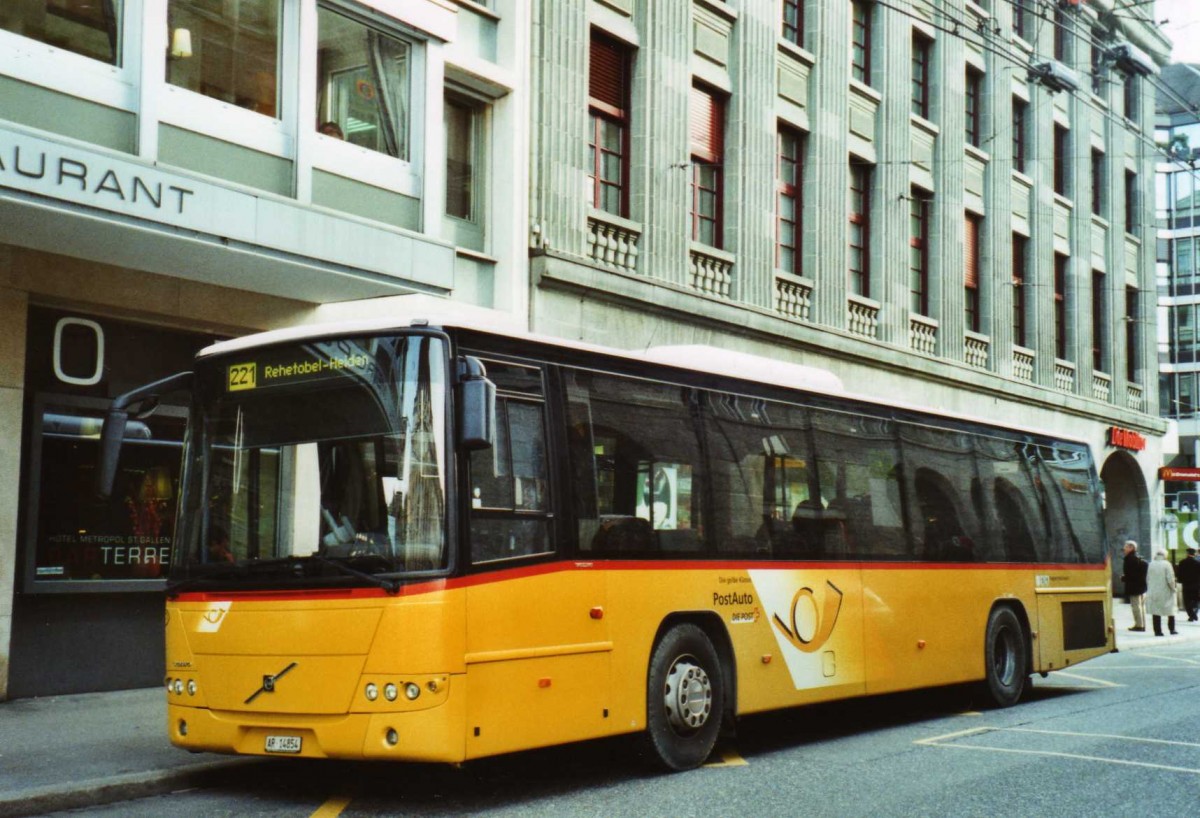 (121'631) - PostAuto Ostschweiz - AR 14'854 - Volvo am 21. Oktober 2009 beim Bahnhof St. Gallen