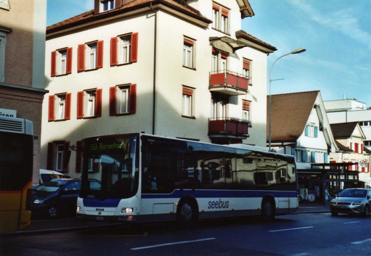 (121'703) - St. Gallerbus, St. Gallen - Nr. 267/SG 198'267 - MAN/Gppel am 24. Oktober 2009 in Goldach, Post