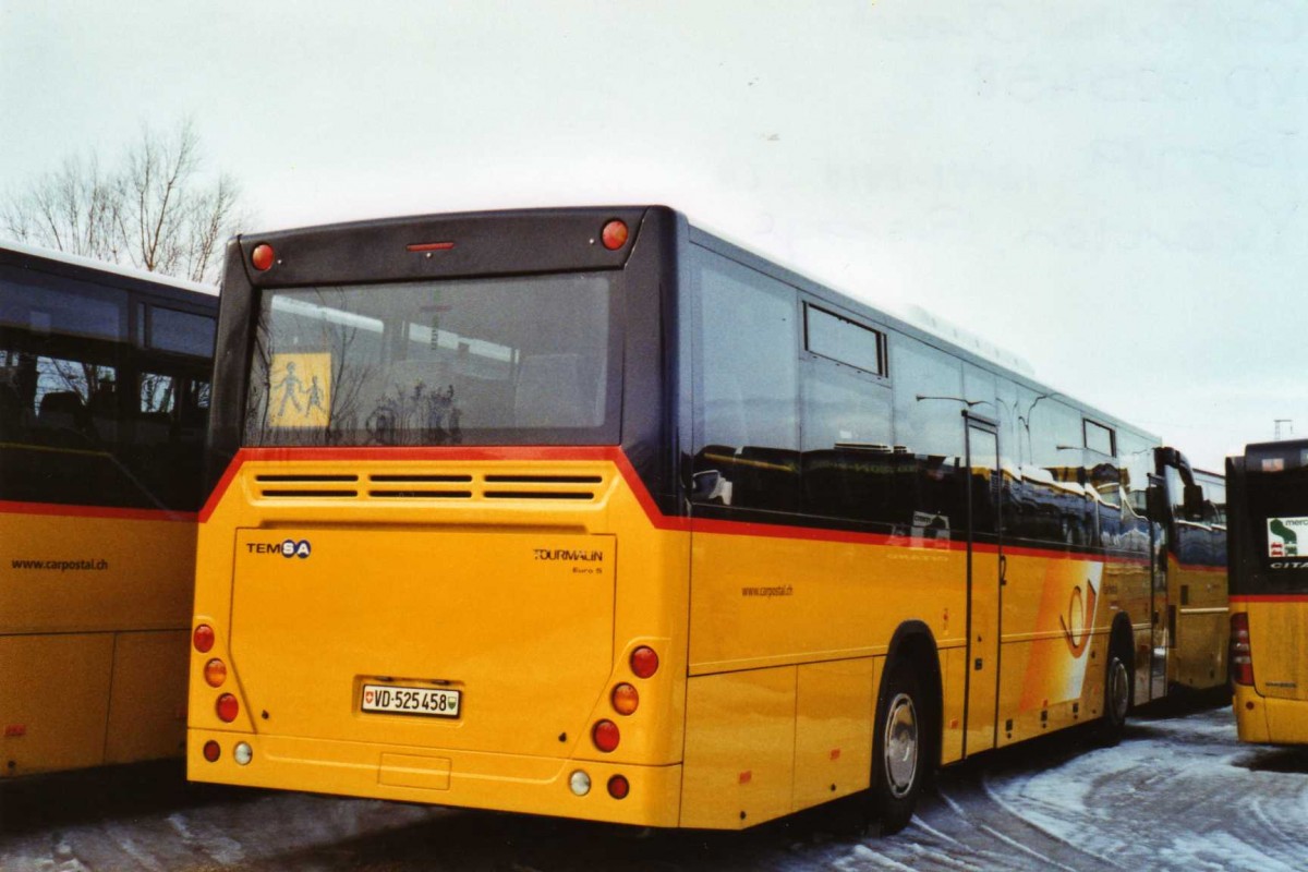 (123'319) - CarPostal Ouest - VD 525'458 - Temsa am 23. Dezember 2009 in Yverdon, Garage