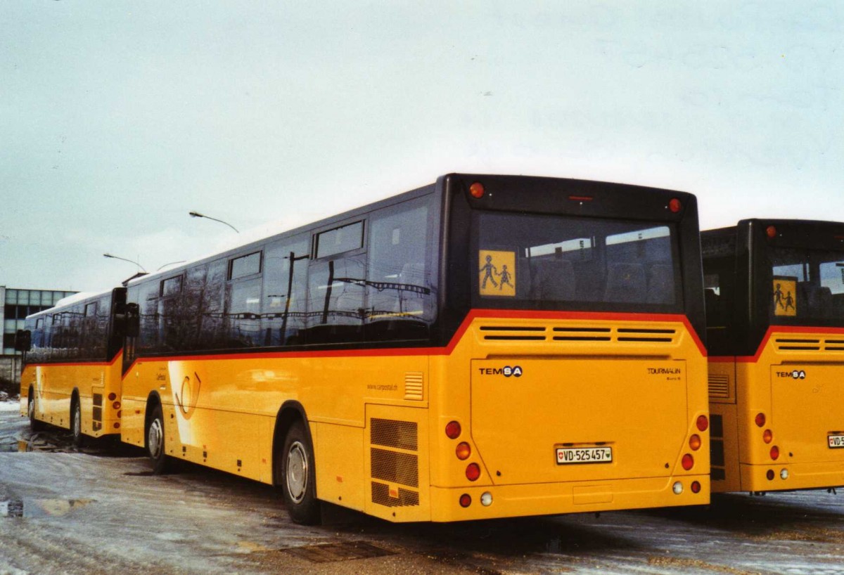 (123'320) - CarPostal Ouest - VD 525'457 - Temsa am 23. Dezember 2009 in Yverdon, Garage