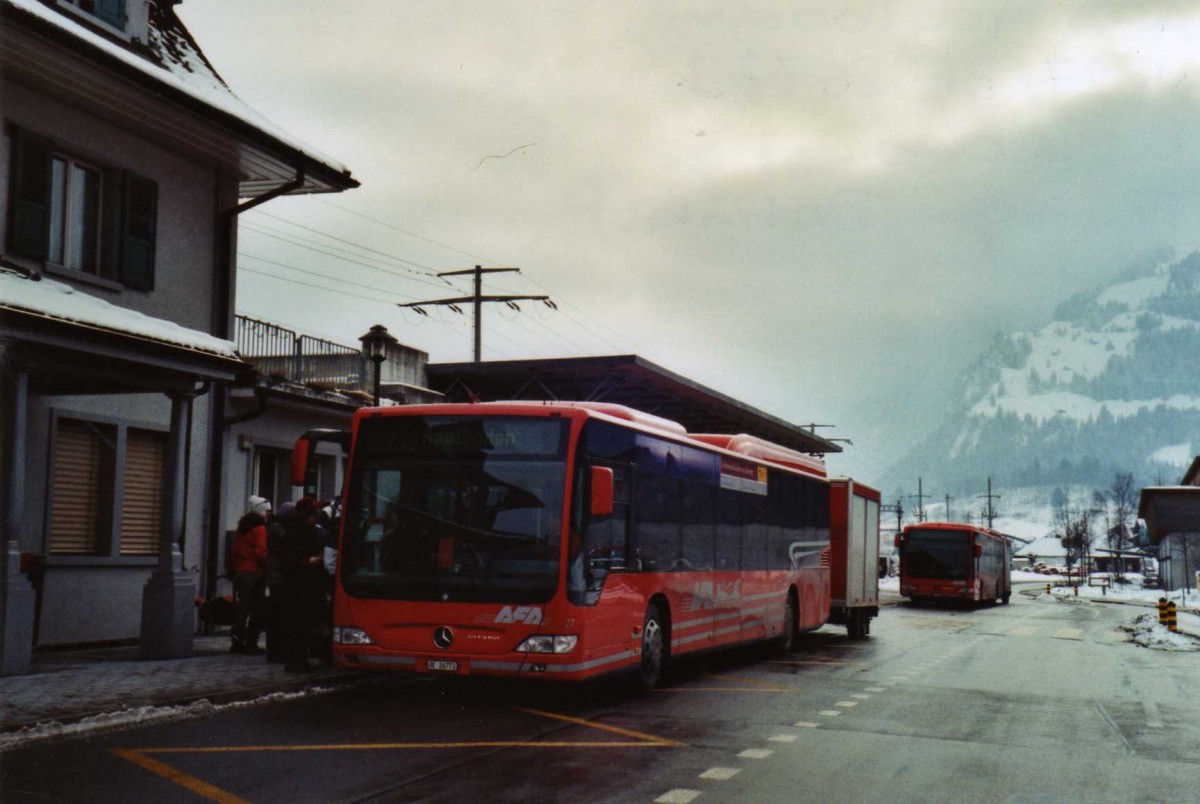 (124'037) - AFA Adelboden - Nr. 27/BE 26'773 - Mercedes am 10. Januar 2010 beim Bahnhof Frutigen