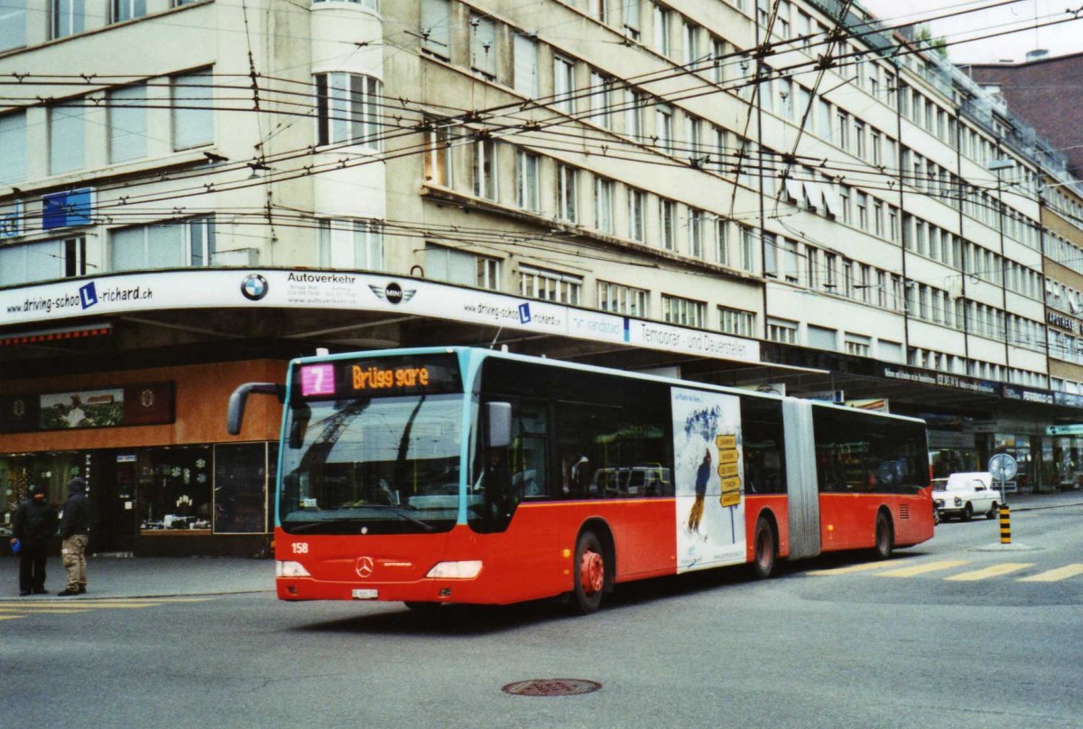 (124'335) - VB Biel - Nr. 158/BE 666'158 - Mercedes am 15. Februar 2010 beim Bahnhof Biel