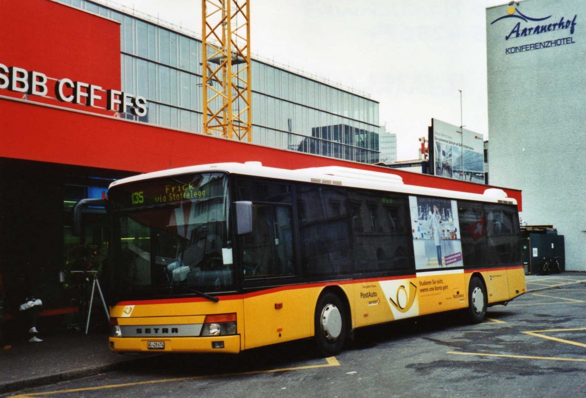 (124'505) - PostAuto Nordschweiz - Nr. 20/AG 428'674 - Setra am 17. Februar 2010 beim Bahnhof Aarau