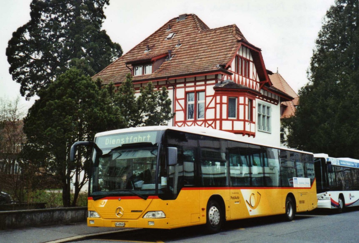 (124'507) - PostAuto Nordschweiz - AG 428'669 - Mercedes (ex BL 6144) am 17. Februar 2010 beim Bahnhof Aarau