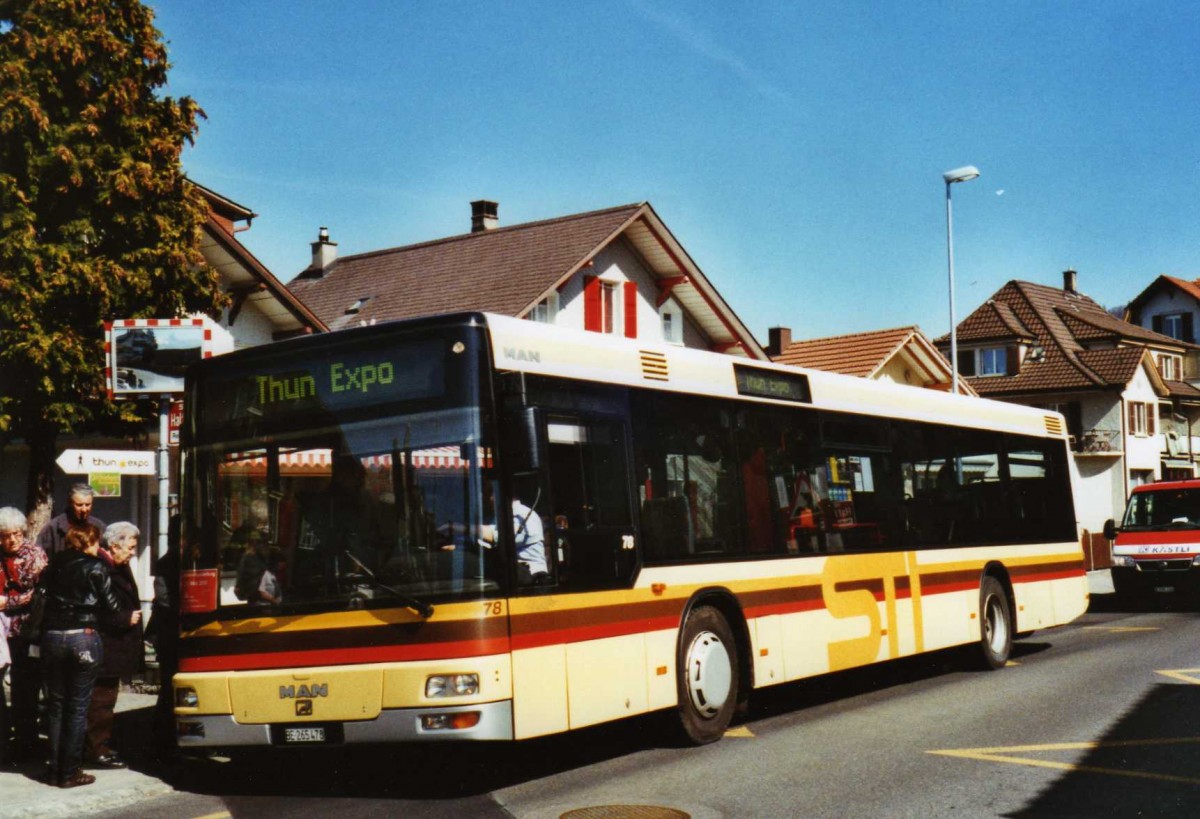 (125'133) - STI Thun - Nr. 78/BE 265'478 - MAN am 19. Mrz 2010 in Thun, Reitweg/Expo