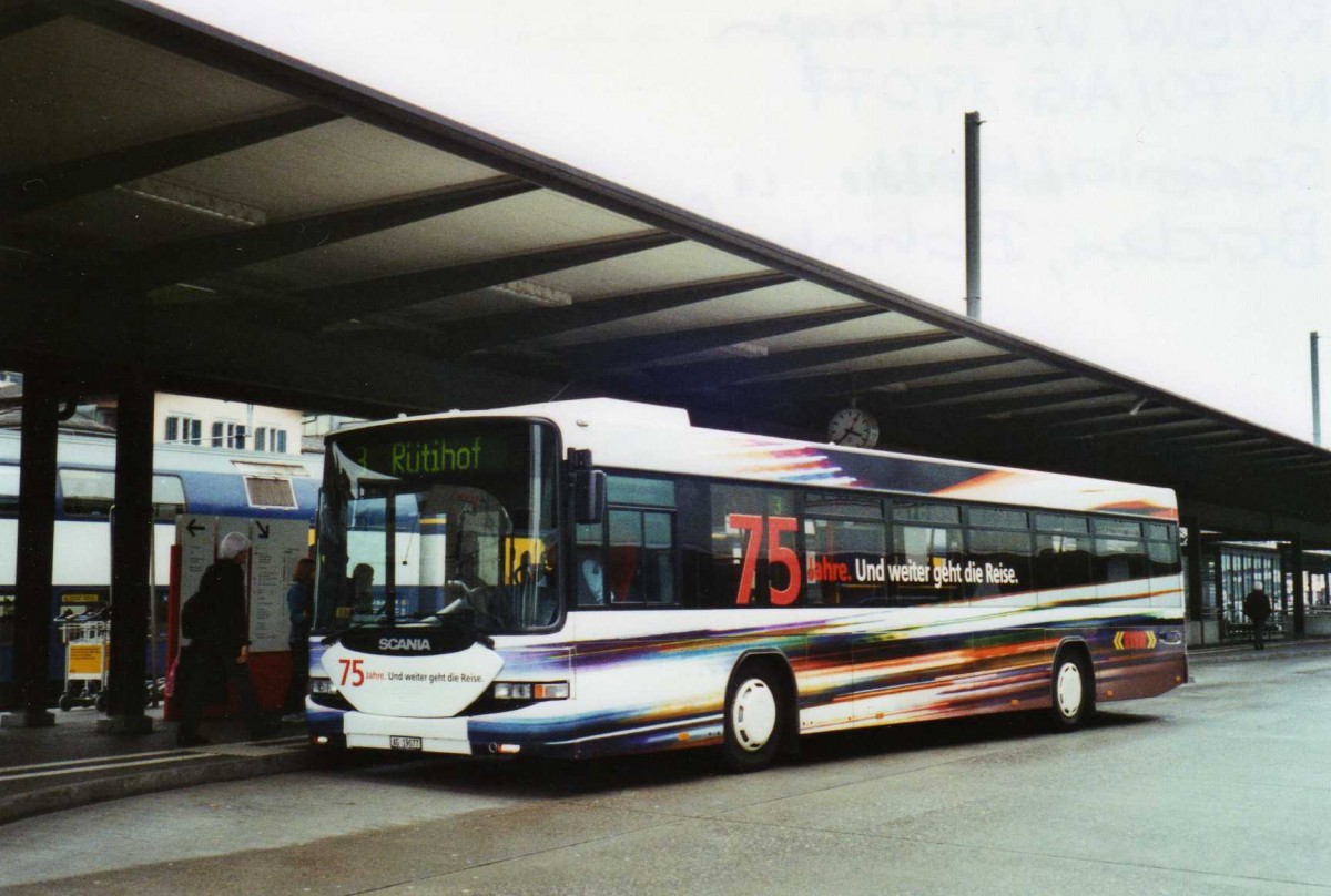 (125'426) - RVBW Wettingen - Nr. 70/AG 19'077 - Scania/Hess am 14. April 2010 beim Bahnhof Baden