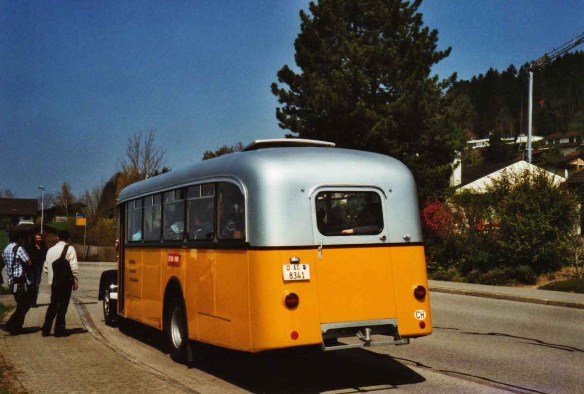 (125'637) - Stutz, Oberlunkhofen - AG 8341 - Saurer/Tscher (ex Dubs, Stallikon) am 24. April 2010 in Aeugst, Hchweg