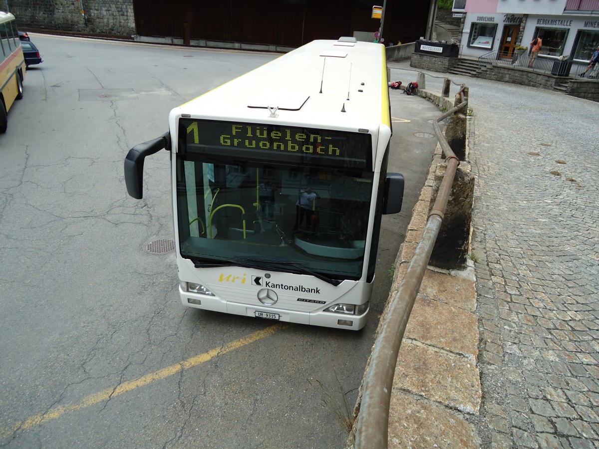 (127'607) - AAGU Altdorf - Nr. 48/UR 9315 - Mercedes am 4. Juli 2010 beim Bahnhof Gschenen